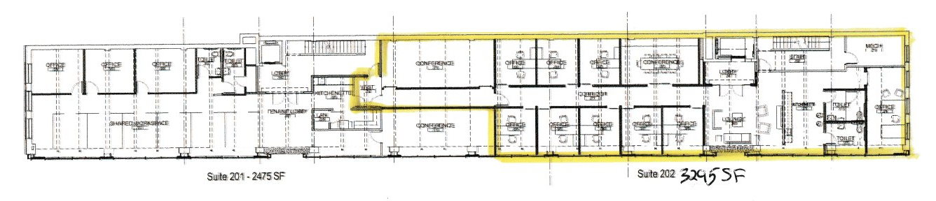 Commercial Property Available for Lease by Emerald Realty Group: The Trifecta Building at 612 W. Hamilton Street, Allentown PA Floor Plan for 2nd Floor
