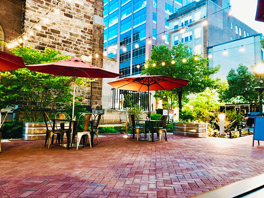 Bell Hall Restaurant Patio at The Trifecta Building in Allentown, PA
