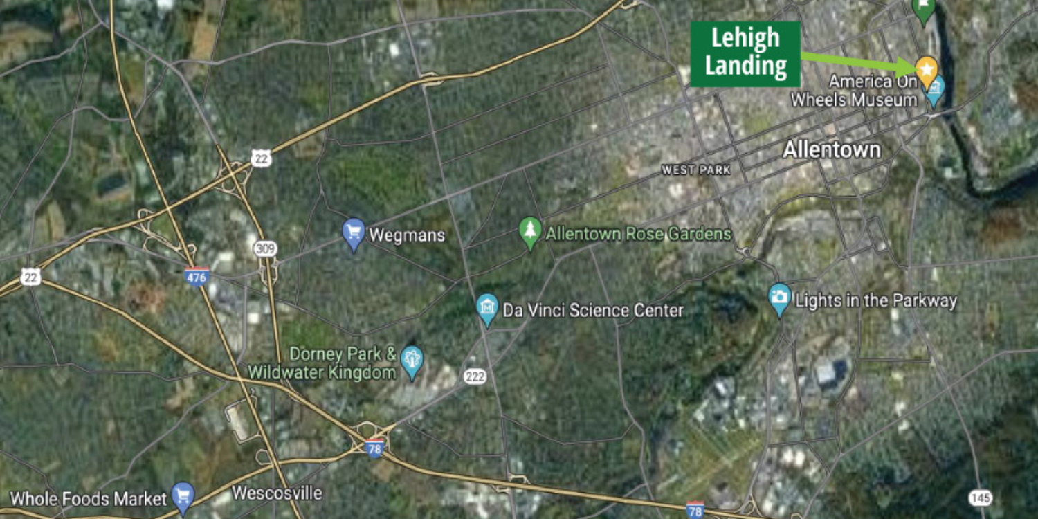 Available in Lehigh Valley by Emerald Realty: Lehigh Landing in Allentown, PA (Map)